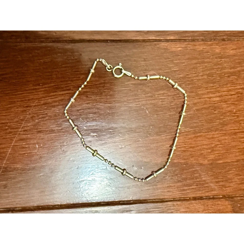 FAS Italy 925 Sterling‎ Silver Ball and Bar Station Bracelet Minimalist Womens